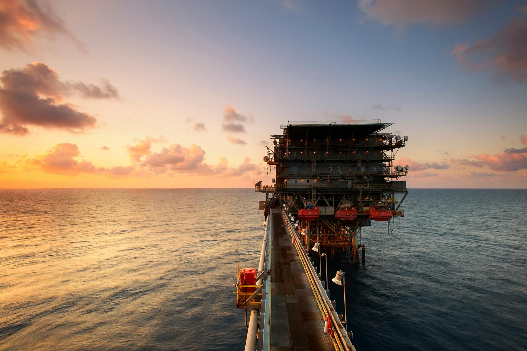 Oil Platform at Golden Hour